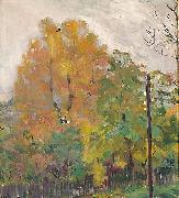 Bernhard Folkestad Deciduous trees in fall suit with cuts oil on canvas
